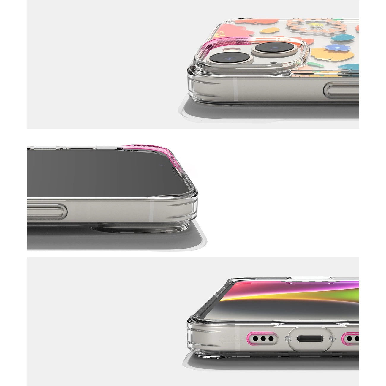 Ringke Fusion Design Armored Sleeve Cover with Gel Frame for iPhone 14 Plus transparent (Floral) (FD637E31)_9