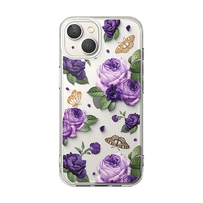 Ringke Fusion Design Armored Case Cover with Gel Frame for iPhone 14 Plus transparent (Purple rose) (FD637E29)_1