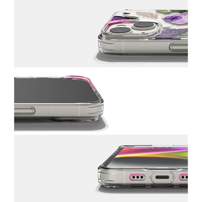 Ringke Fusion Design Armored Case Cover with Gel Frame for iPhone 14 Plus transparent (Purple rose) (FD637E29)_11