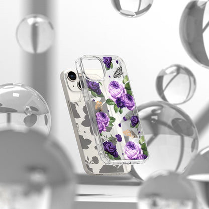 Ringke Fusion Design Armored Case Cover with Gel Frame for iPhone 14 Plus transparent (Purple rose) (FD637E29)_2