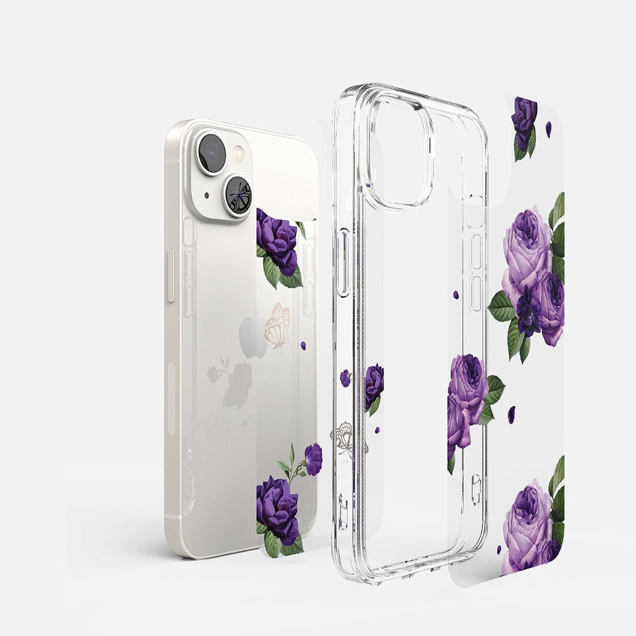 Ringke Fusion Design Armored Case Cover with Gel Frame for iPhone 14 Plus transparent (Purple rose) (FD637E29)_4