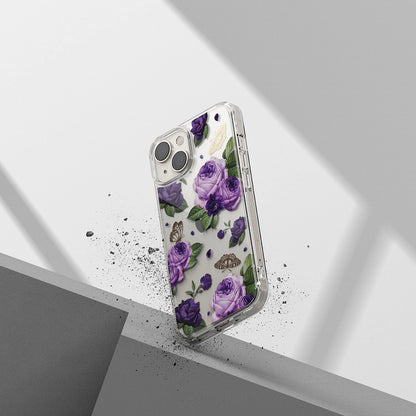 Ringke Fusion Design Armored Case Cover with Gel Frame for iPhone 14 Plus transparent (Purple rose) (FD637E29)_5