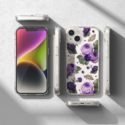 Ringke Fusion Design Armored Case Cover with Gel Frame for iPhone 14 Plus transparent (Purple rose) (FD637E29)_7