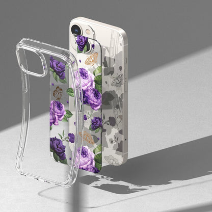 Ringke Fusion Design Armored Case Cover with Gel Frame for iPhone 14 Plus transparent (Purple rose) (FD637E29)_8