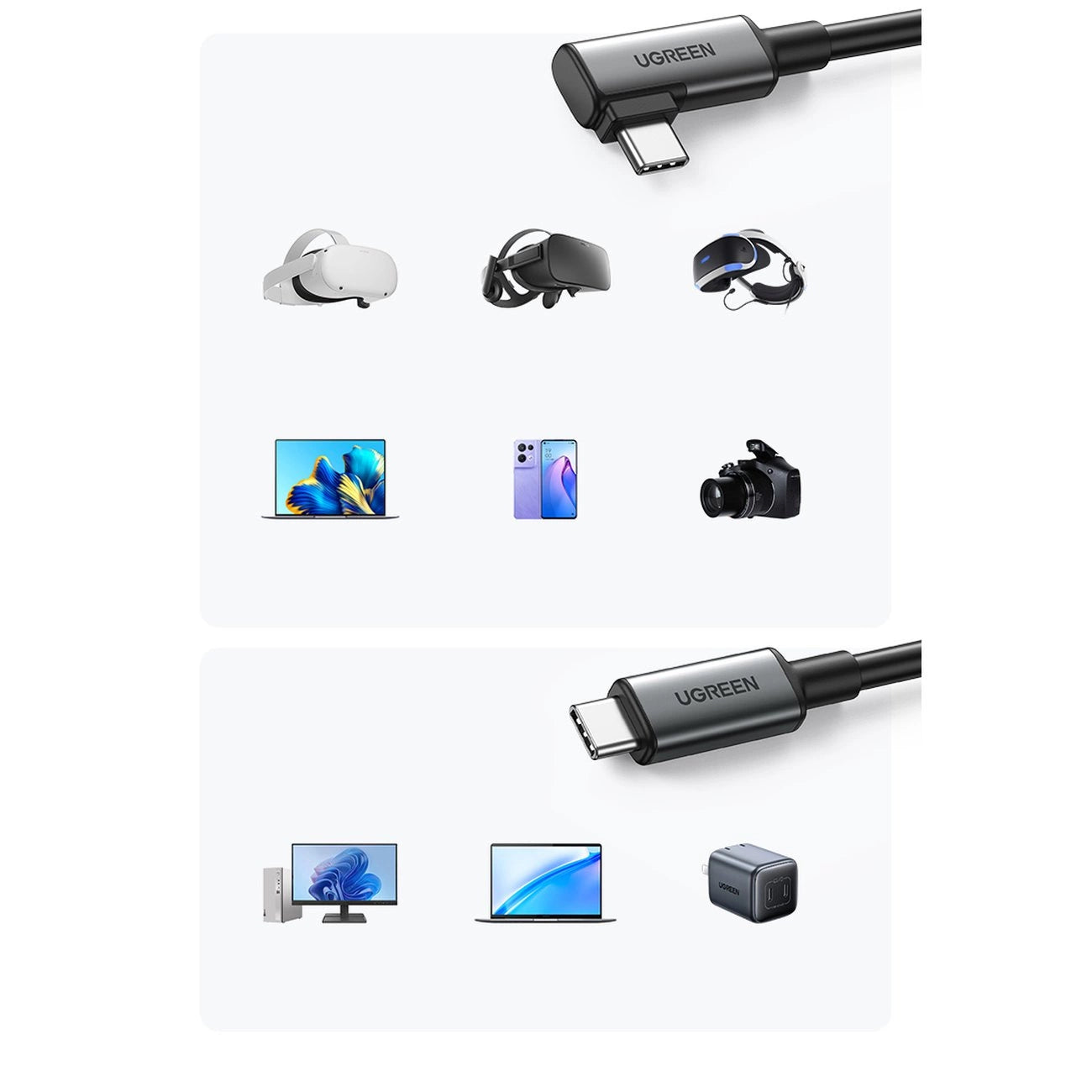 Ugreen US551 angled USB-C - USB-C PD cable 60W 3A 5Gb/s 5m - black_5