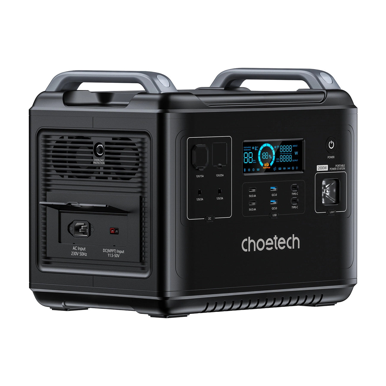Choetech portable power station LiFePO4 1997Wh 2000W power bank black (BS006 Super Mini)_1