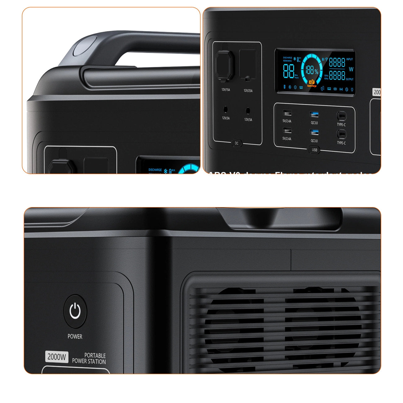 Choetech portable power station LiFePO4 1997Wh 2000W power bank black (BS006 Super Mini)_11