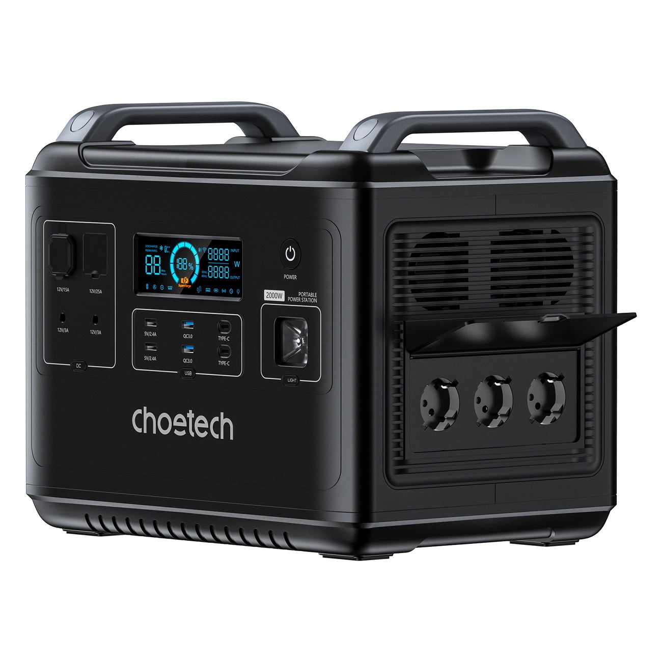 Choetech portable power station LiFePO4 1997Wh 2000W power bank black (BS006 Super Mini)_0
