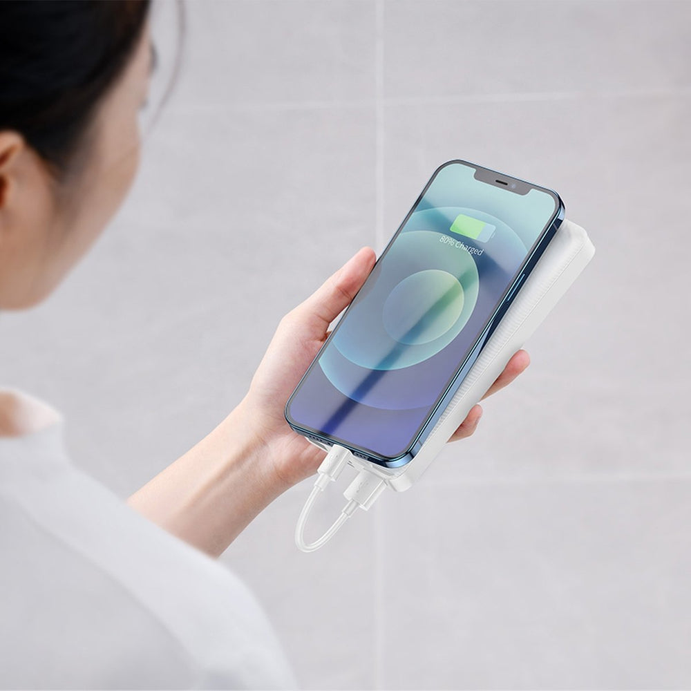 Baseus Bipow powerbank with display 10000mAh 15W white (Overseas Edition) + USB-A - Micro USB cable 0.25m white (PPBD050002)_10