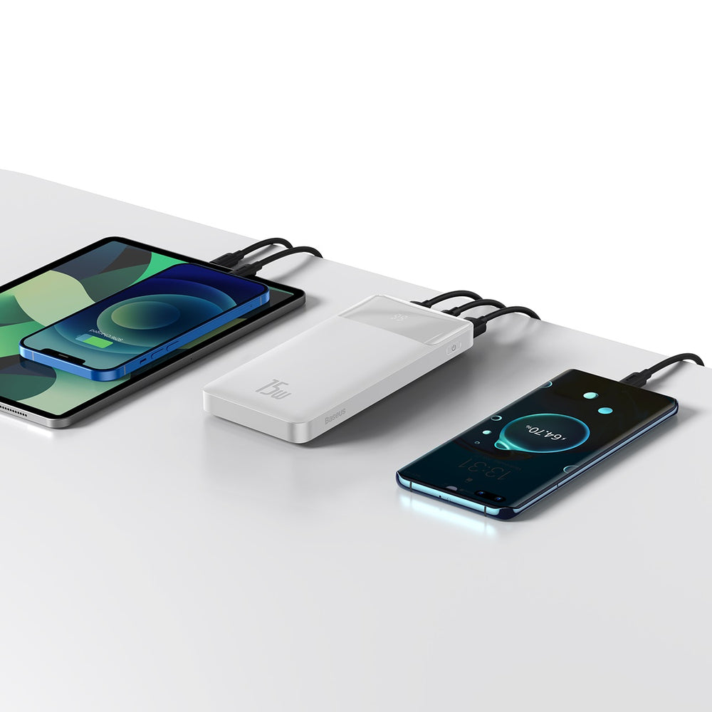 Baseus Bipow powerbank with display 10000mAh 15W white (Overseas Edition) + USB-A - Micro USB cable 0.25m white (PPBD050002)_8