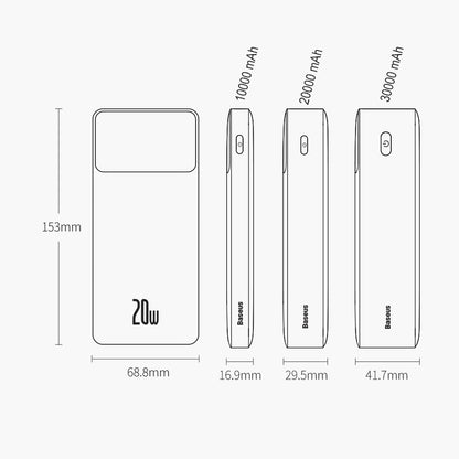 Baseus Bipow Fast Charging Power Bank 10000mAh 20W Black (Overseas Edition) + USB-A - Micro USB 0.25m Black Cable (PPBD050301)_16