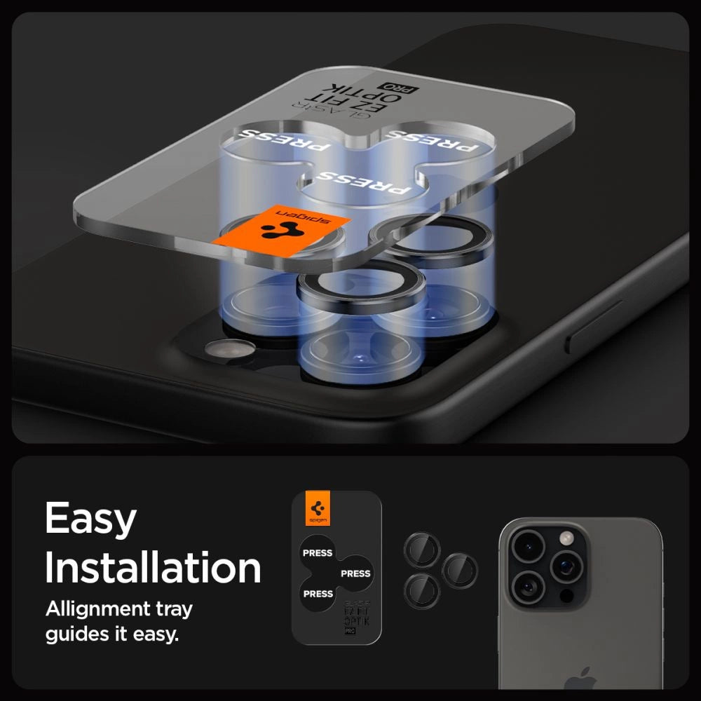 Spigen Glas.tR EZ Fit Optik Camera Protector for iPhone 14 Pro / Pro Max / 15 Pro / Pro Max / 16 Pro / Pro Max - Black 2 pcs._11