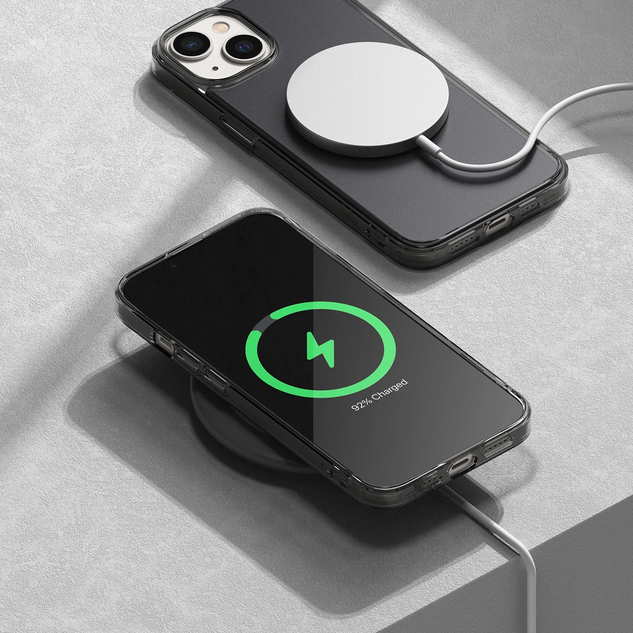 Ringke Fusion Matte case iPhone 14 Plus cover with a gel frame gray_5
