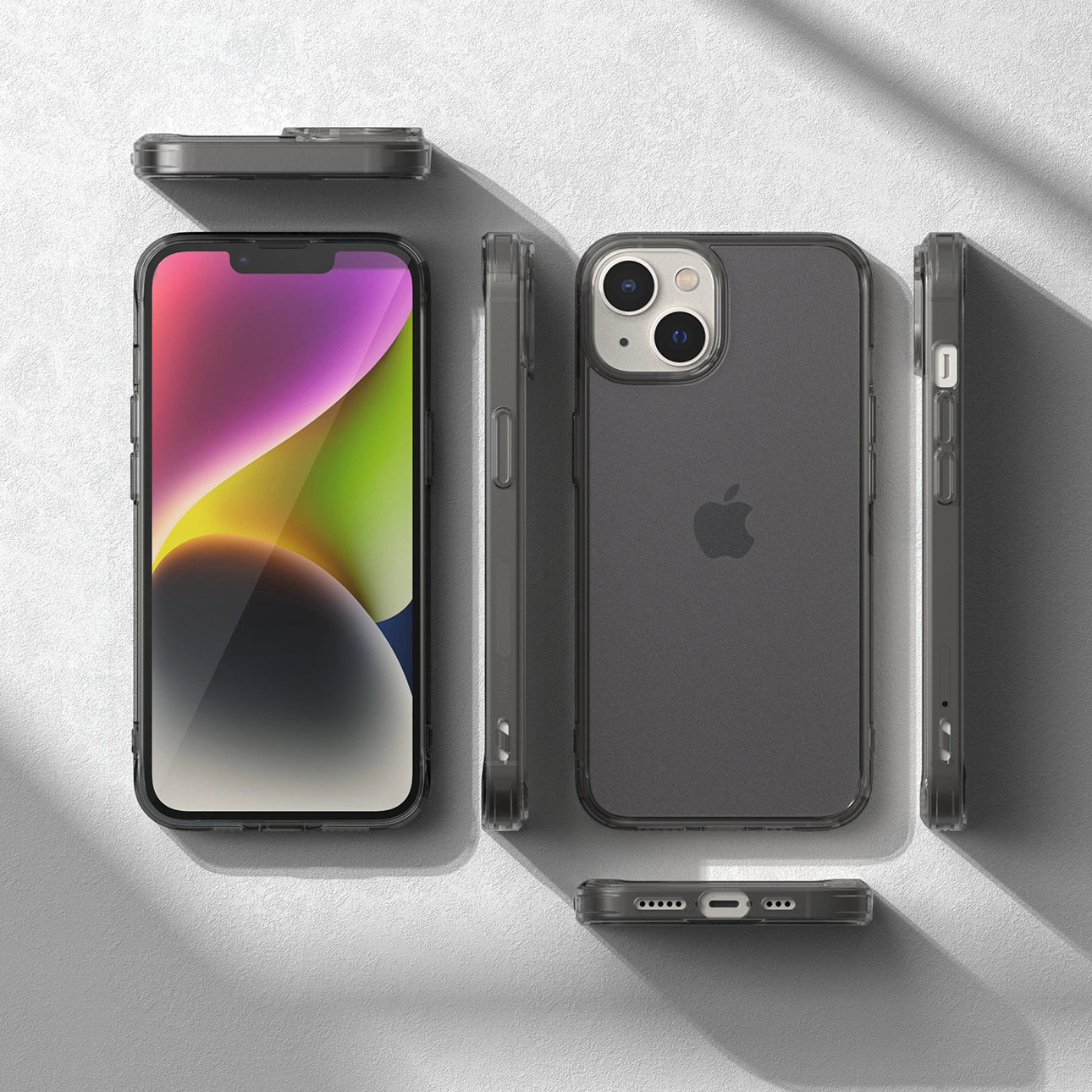 Ringke Fusion Matte case iPhone 14 Plus cover with a gel frame gray_6