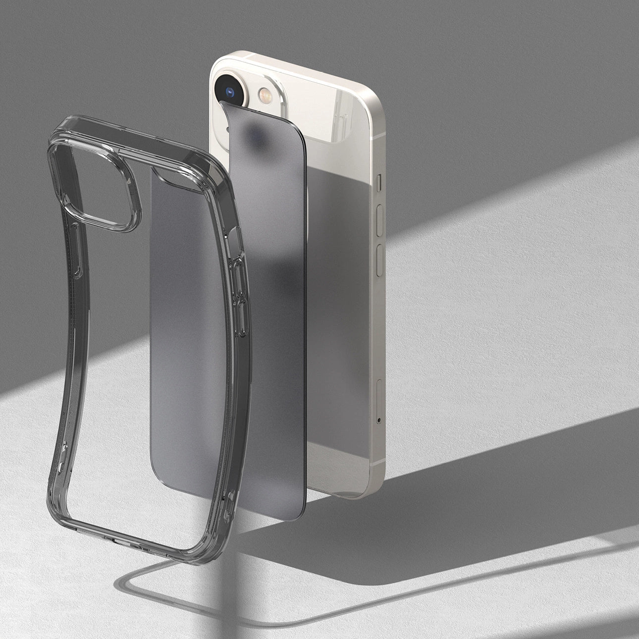 Ringke Fusion Matte case iPhone 14 Plus cover with a gel frame gray_7