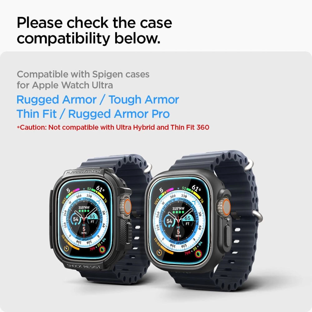 Spigen Glas.tR EZ Fit tempered glass for Apple Watch Ultra (49 mm) - 2 pcs._5