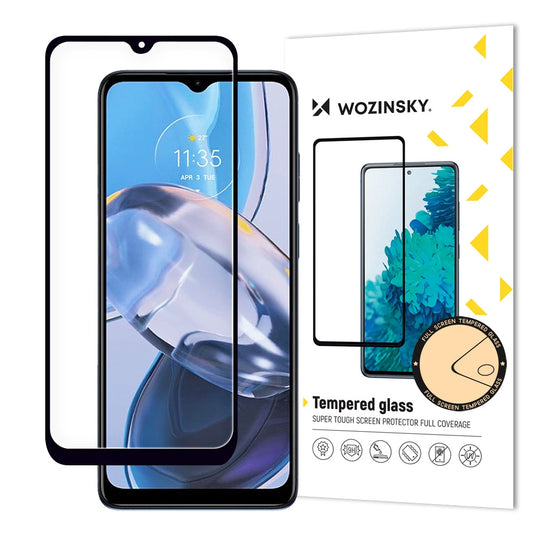 Wozinsky Full Glue tempered glass Motorola Moto E22i / E22 full screen with frame black (case friendly)_0