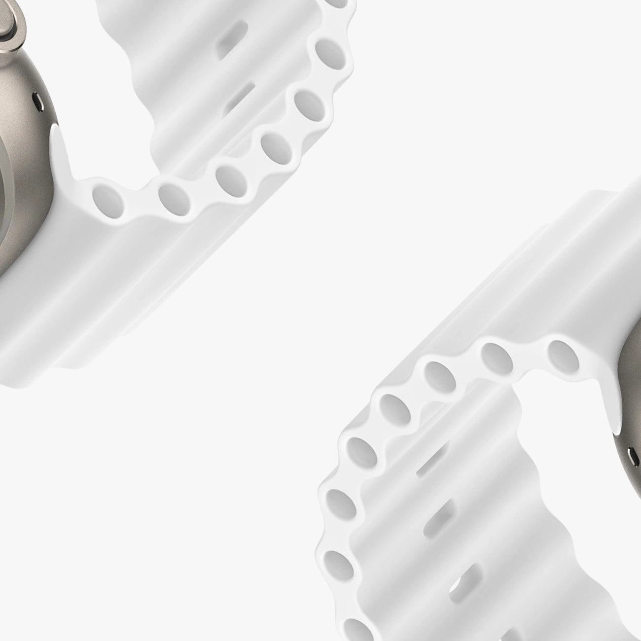 Dux Ducis Strap Watch Strap 9 / 8 / 7 / 6 / 5 / 4 / 3 / 2 / SE (41 / 40 / 38mm) Silicone Band Bracelet White (OceanWave Version)_5