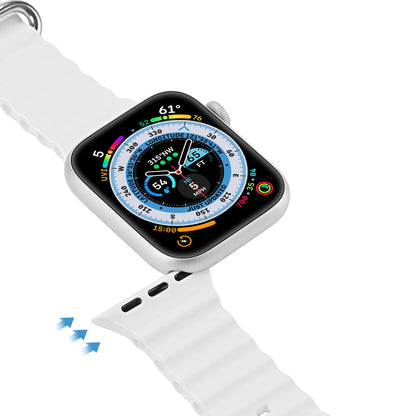 Dux Ducis Strap Watch Strap 9 / 8 / 7 / 6 / 5 / 4 / 3 / 2 / SE (41 / 40 / 38mm) Silicone Band Bracelet White (OceanWave Version)_7