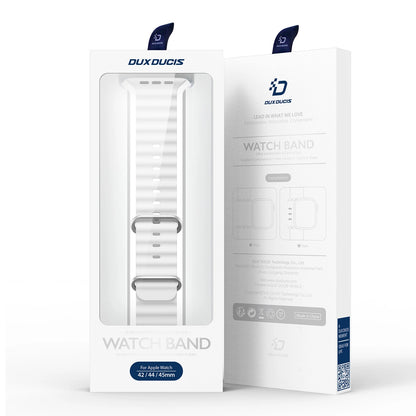 Dux Ducis Strap Watch Strap 9 / 8 / 7 / 6 / 5 / 4 / 3 / 2 / SE (41 / 40 / 38mm) Silicone Band Bracelet White (OceanWave Version)_4