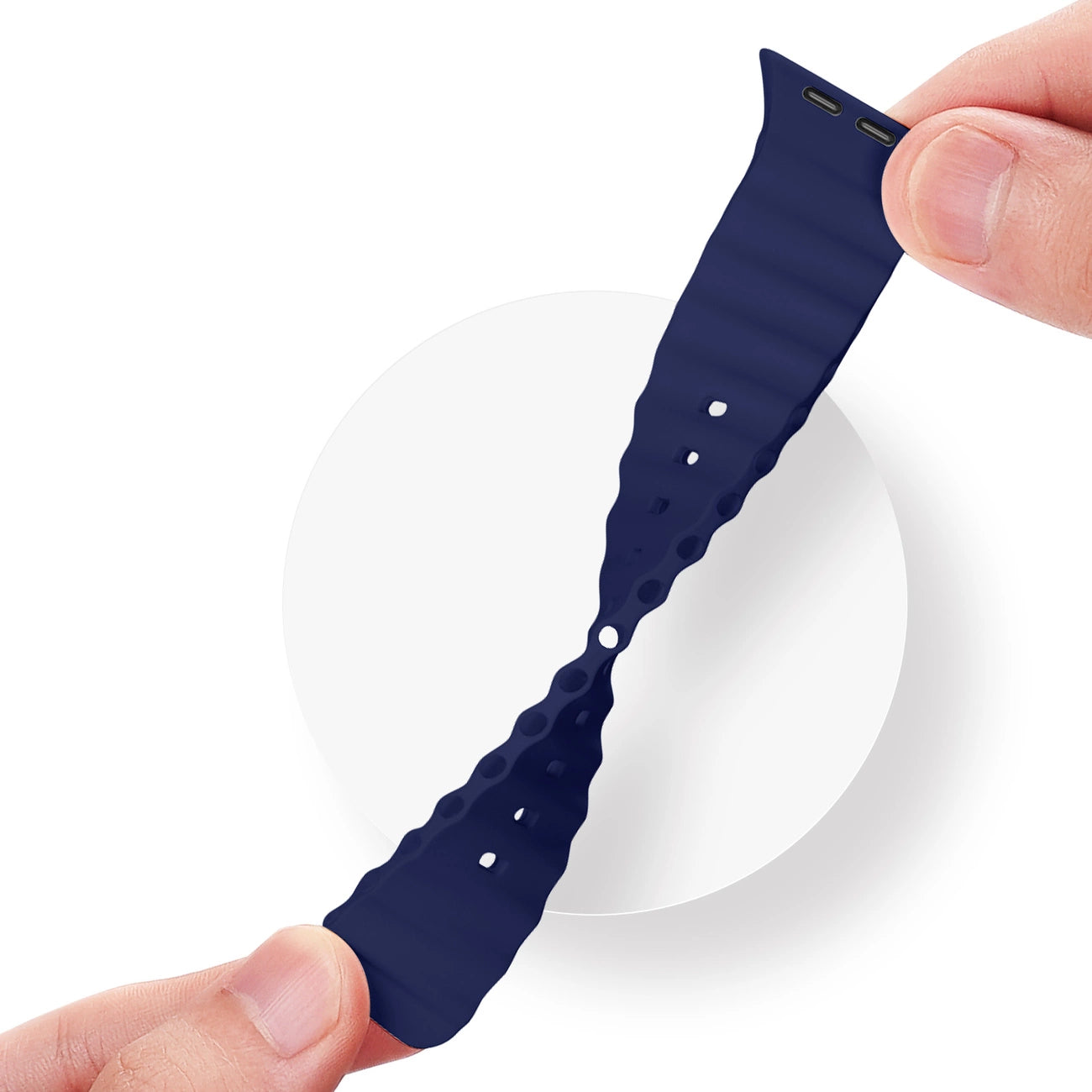 Dux Ducis Strap Watch Strap 9 / 8 / 7 / 6 / 5 / 4 / 3 / 2 / SE (41 / 40 / 38mm) Silicone Band Bracelet Navy Blue (OceanWave Version)_3