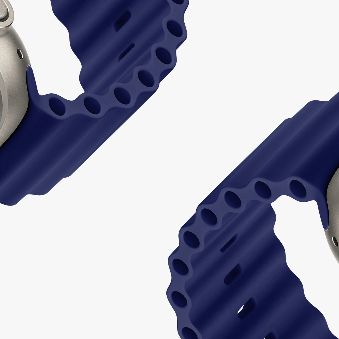 Dux Ducis Strap Watch Strap 9 / 8 / 7 / 6 / 5 / 4 / 3 / 2 / SE (41 / 40 / 38mm) Silicone Band Bracelet Navy Blue (OceanWave Version)_5