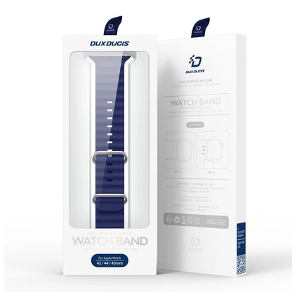 Dux Ducis Strap Watch Strap 9 / 8 / 7 / 6 / 5 / 4 / 3 / 2 / SE (41 / 40 / 38mm) Silicone Band Bracelet Navy Blue (OceanWave Version)_4