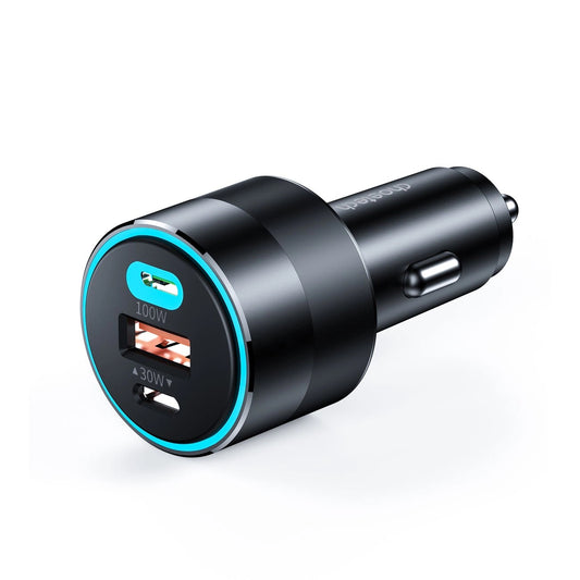 Choetech fast car charger 130W 2xUSB-C + USB-A black (TC0011)_0