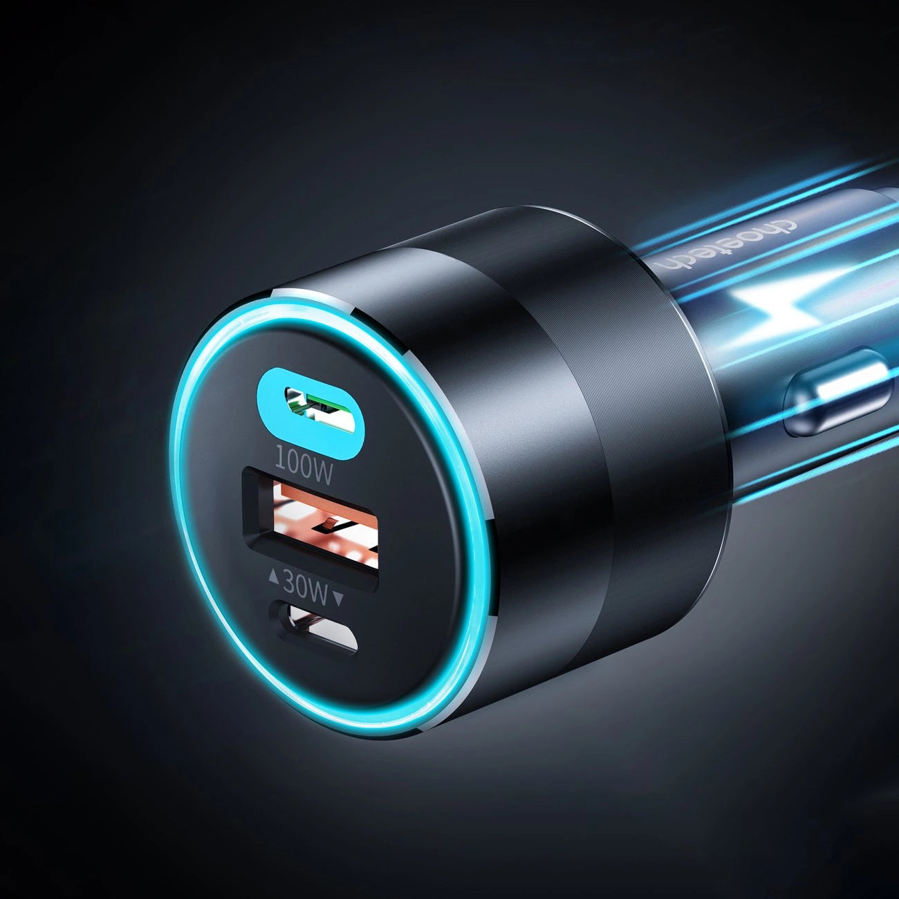 Choetech fast car charger 130W 2xUSB-C + USB-A black (TC0011)_8