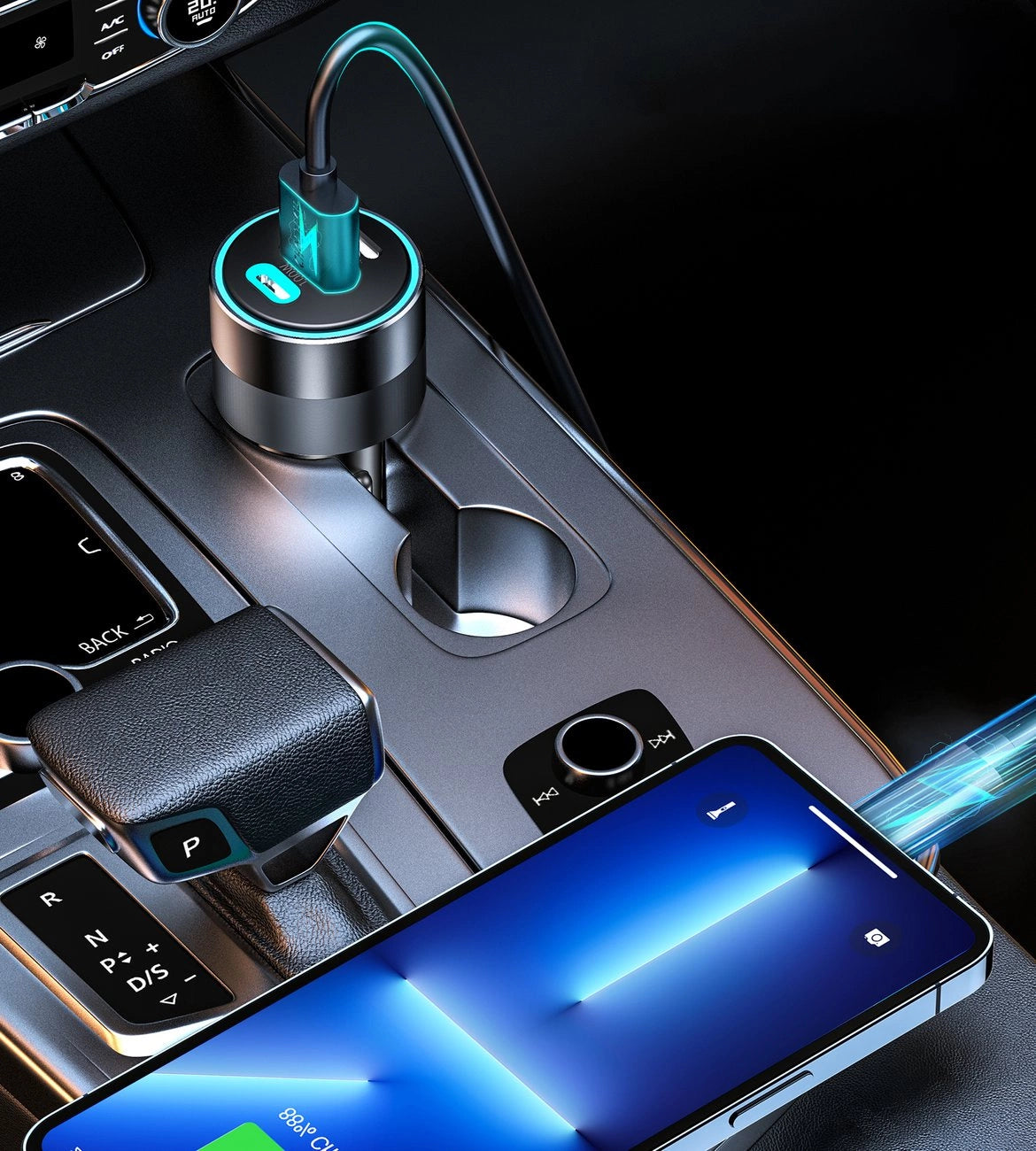 Choetech fast car charger 130W 2xUSB-C + USB-A black (TC0011)_9