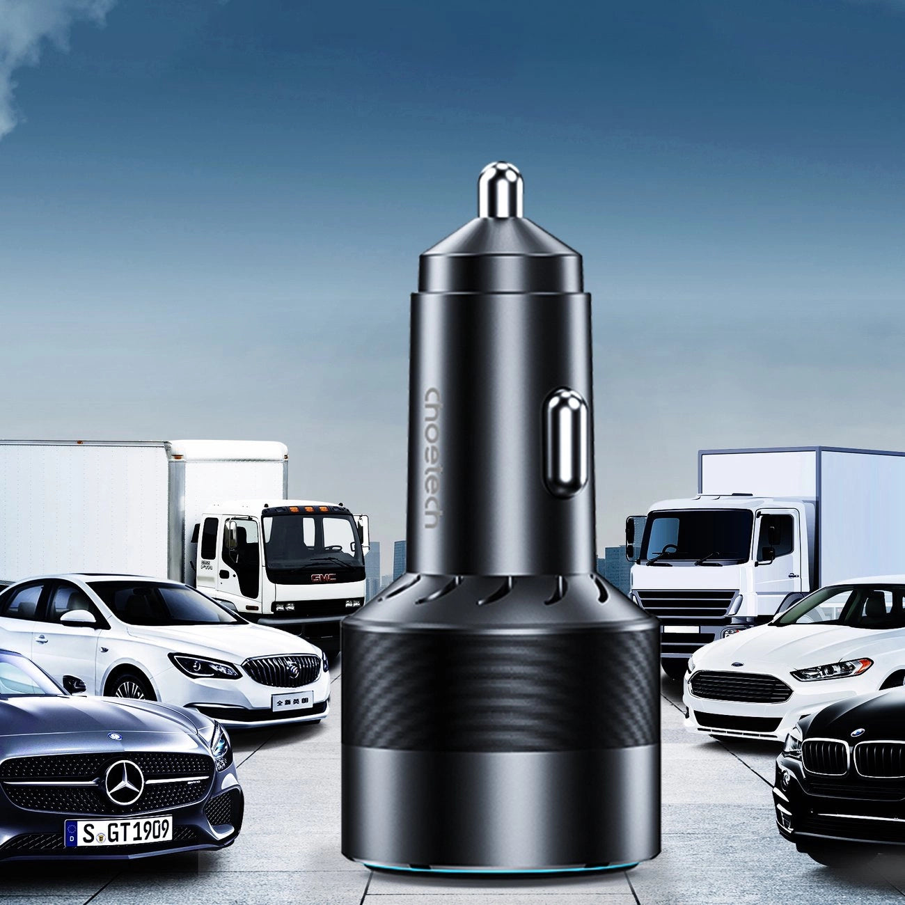 Choetech fast car charger 130W 2xUSB-C + USB-A black (TC0011)_11