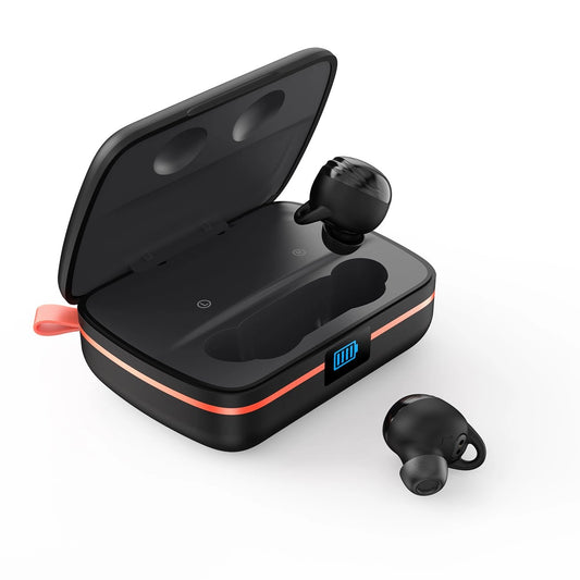 Choetech TWS wireless headphones waterproof with solar panel and built-in 2500mAh powerbank black (BH-T05)_0