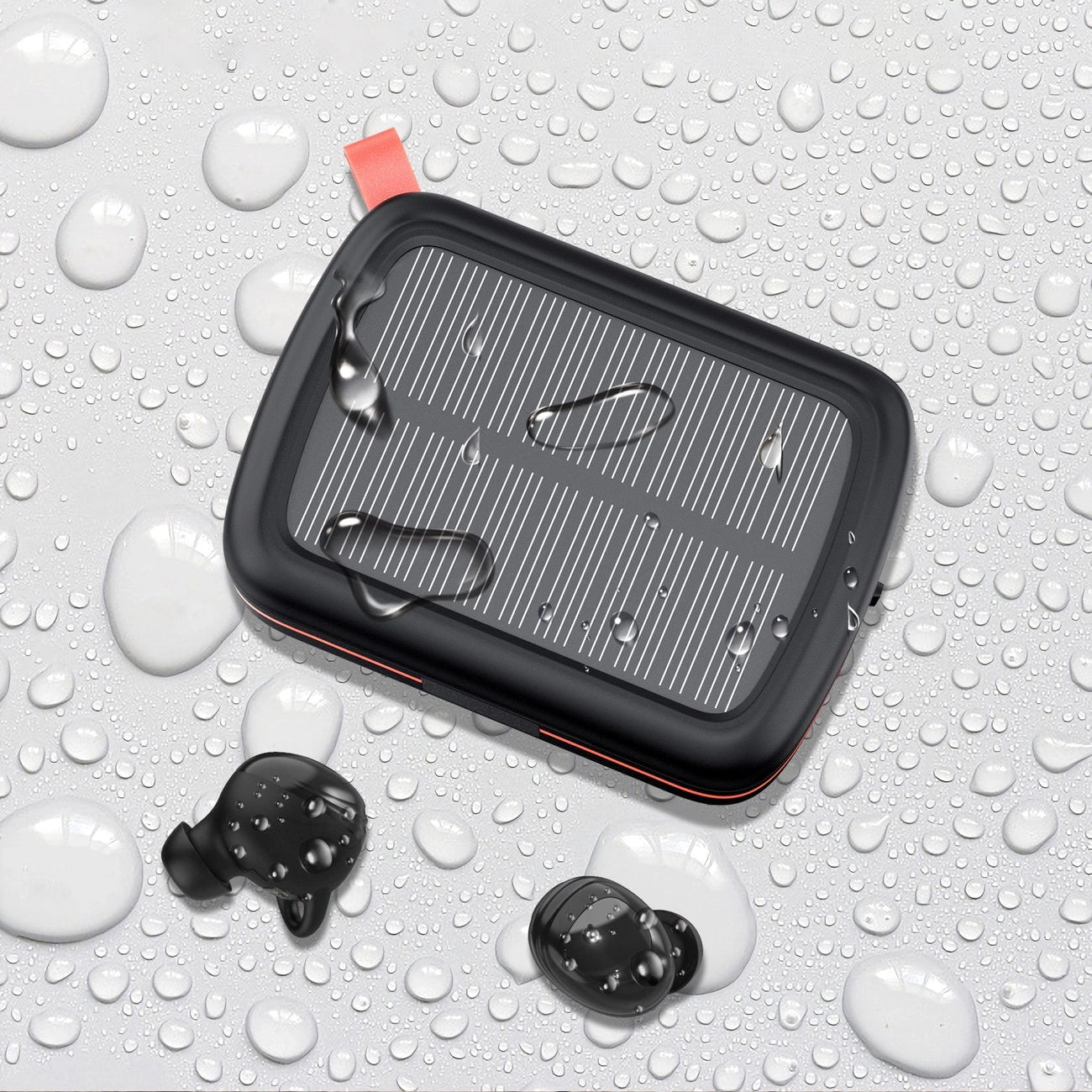 Choetech TWS wireless headphones waterproof with solar panel and built-in 2500mAh powerbank black (BH-T05)_11