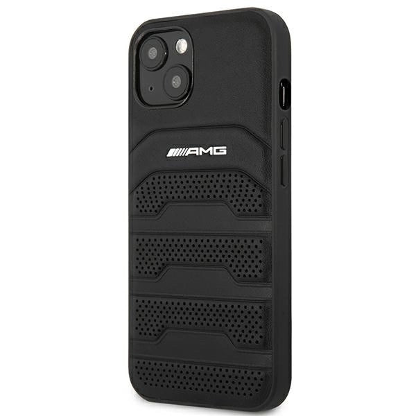 AMG AMHCP14MGSEBK iPhone 14 Plus 6,7 "black / black hardcase Leather Debossed Lines_1