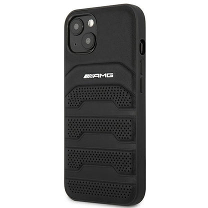 AMG AMHCP14MGSEBK iPhone 14 Plus 6,7 "black / black hardcase Leather Debossed Lines_1