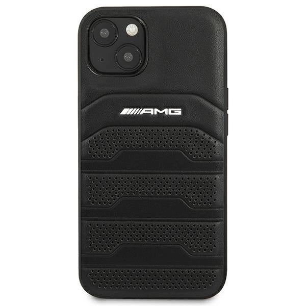 AMG AMHCP14MGSEBK iPhone 14 Plus 6,7 "black / black hardcase Leather Debossed Lines_2
