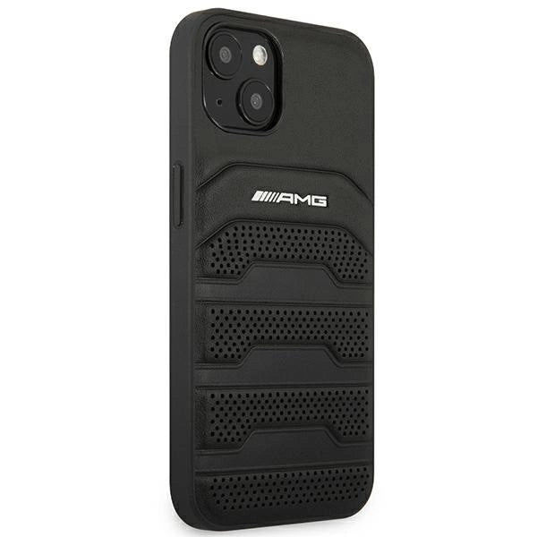 AMG AMHCP14MGSEBK iPhone 14 Plus 6,7 "black / black hardcase Leather Debossed Lines_3