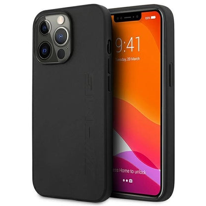AMG AMHCP14XDOLBK iPhone 14 Pro Max 6.7 "black / black hardcase Leather Hot Stamped_0