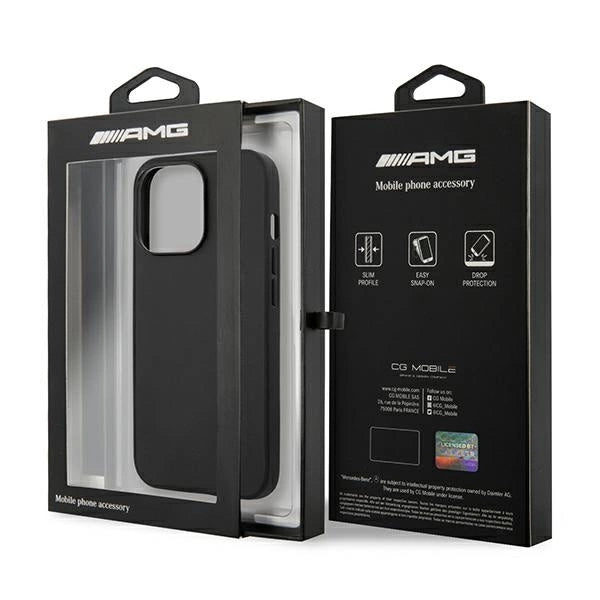 AMG AMHCP14XDOLBK iPhone 14 Pro Max 6.7 "black / black hardcase Leather Hot Stamped_7