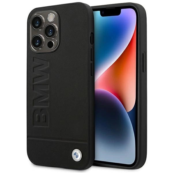 Case BMW BMHCP14LSLLBK iPhone 14 Pro 6.1 "black / black Leather Stamp_0