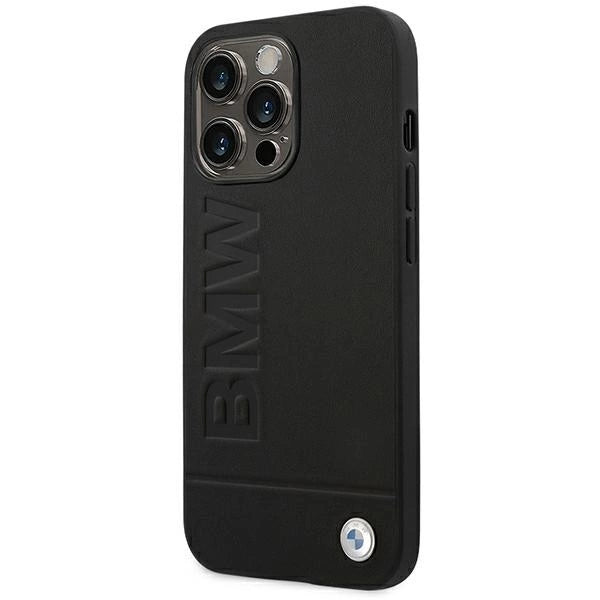 Case BMW BMHCP14LSLLBK iPhone 14 Pro 6.1 "black / black Leather Stamp_1