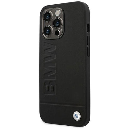 Case BMW BMHCP14LSLLBK iPhone 14 Pro 6.1 "black / black Leather Stamp_1