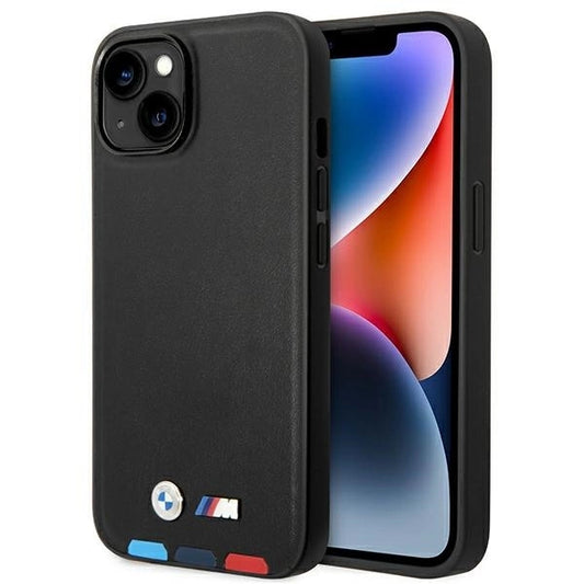 Case BMW BMHCP14M22PTDK iPhone 14 Plus 6.7 &quot;black / black Leather Stamp Tricolor_0