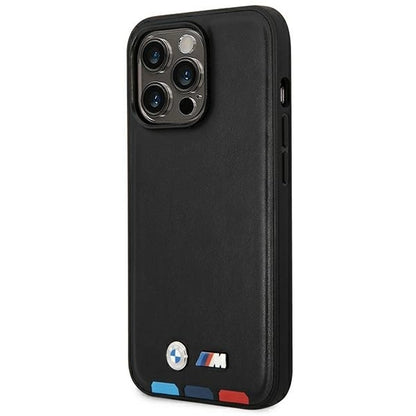 Case BMW BMHMP14L22PTDK iPhone 14 Pro 6.1 &quot;black / black Leather Stamp Tricolor Magsafe_1