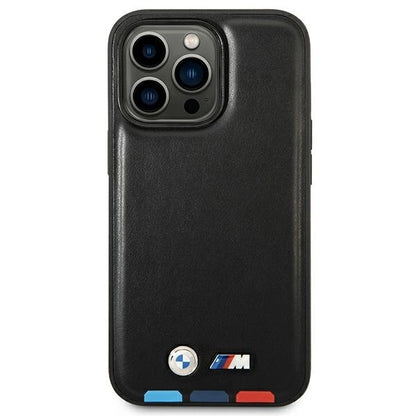 Case BMW BMHMP14L22PTDK iPhone 14 Pro 6.1 &quot;black / black Leather Stamp Tricolor Magsafe_2