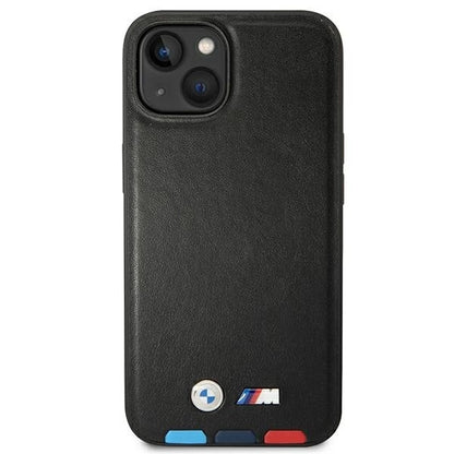 Case BMW BMHMP14S22PTDK iPhone 14 6.1 &quot;black / black Leather Stamp Tricolor Magsafe_2