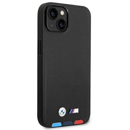 Case BMW BMHMP14S22PTDK iPhone 14 6.1 &quot;black / black Leather Stamp Tricolor Magsafe_3