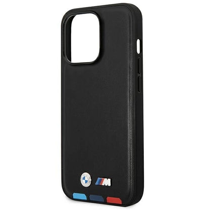 Case BMW BMHMP14X22PTDK iPhone 14 Pro Max 6.7 "black / black Leather Stamp Tricolor Magsafe_5