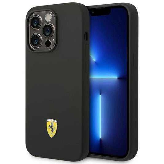 Ferrari FEHCP14LSIBBK iPhone 14 Pro 6.1&quot; black/black hardcase Silicone Metal Logo_0