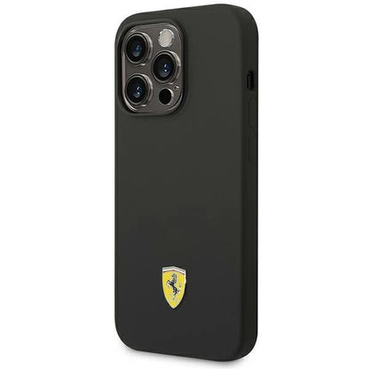 Ferrari FEHCP14LSIBBK iPhone 14 Pro 6.1&quot; black/black hardcase Silicone Metal Logo_1